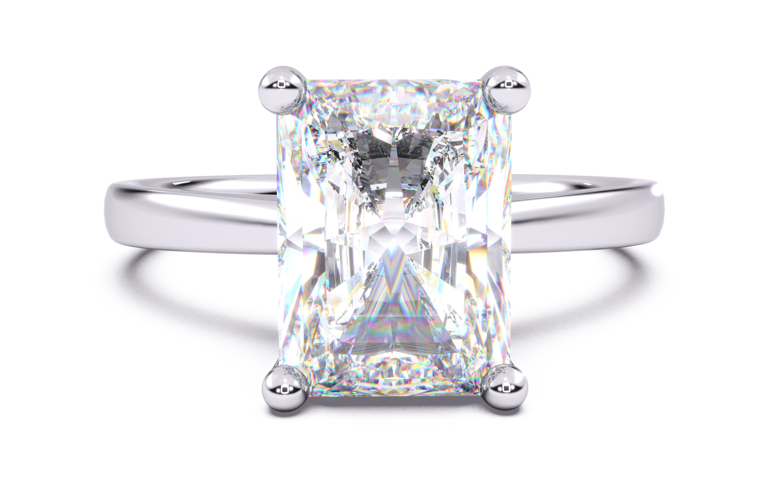 Radiant Diamond Solitaire Ring 3D print model 3D print model_19