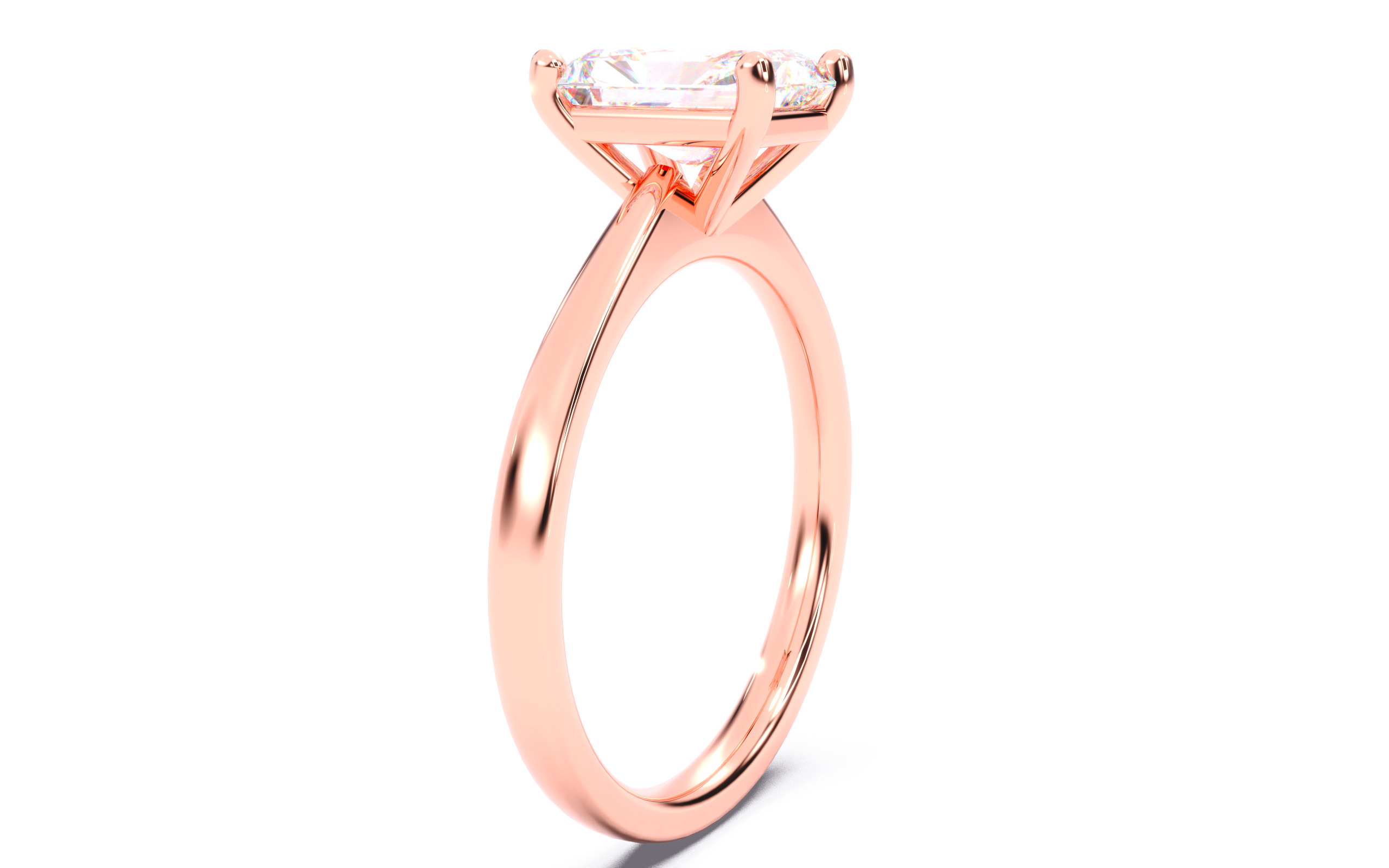 Radiant Diamond Solitaire Ring 3D print model 3D print model_17