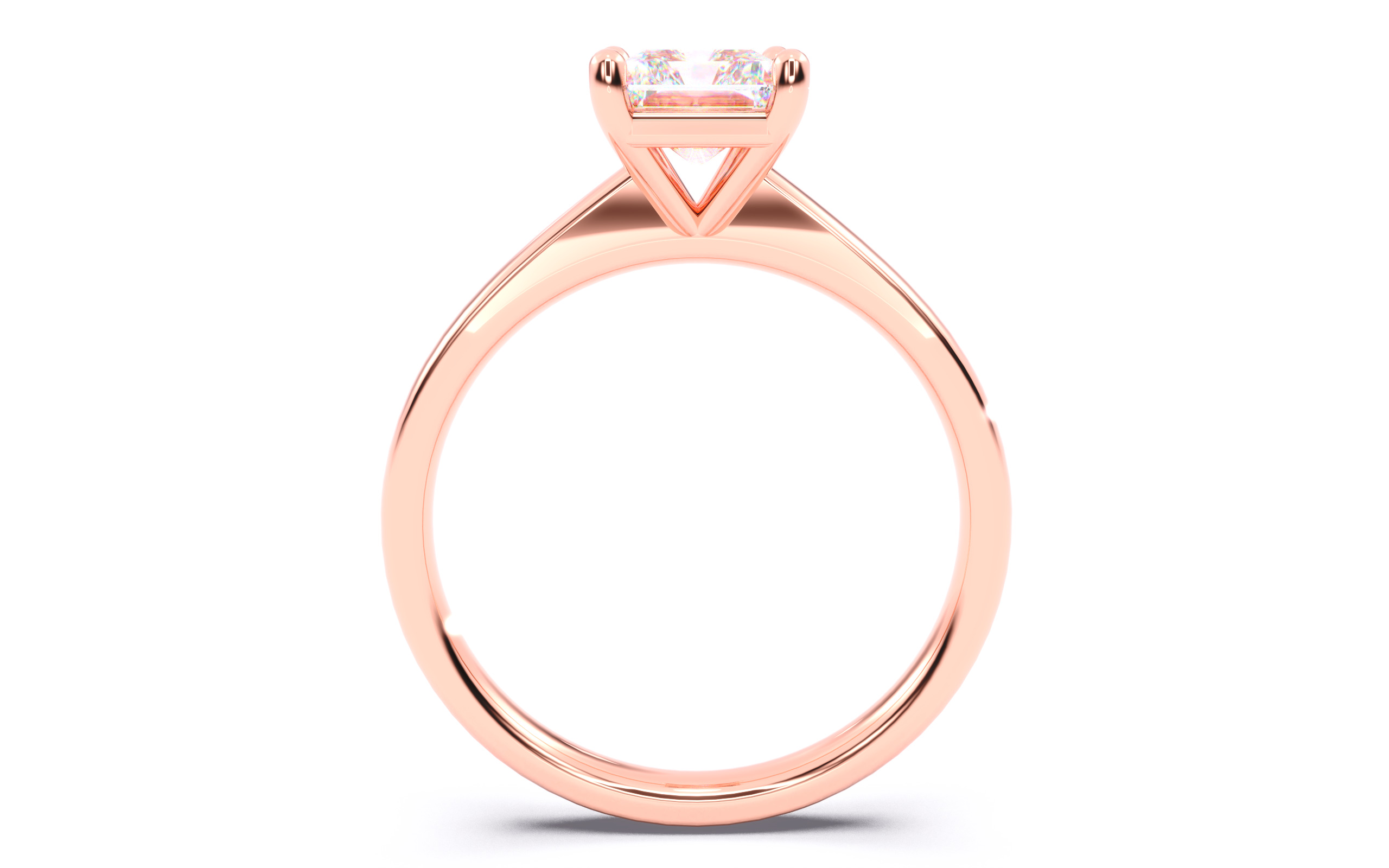 Radiant Diamond Solitaire Ring 3D print model 3D print model_3