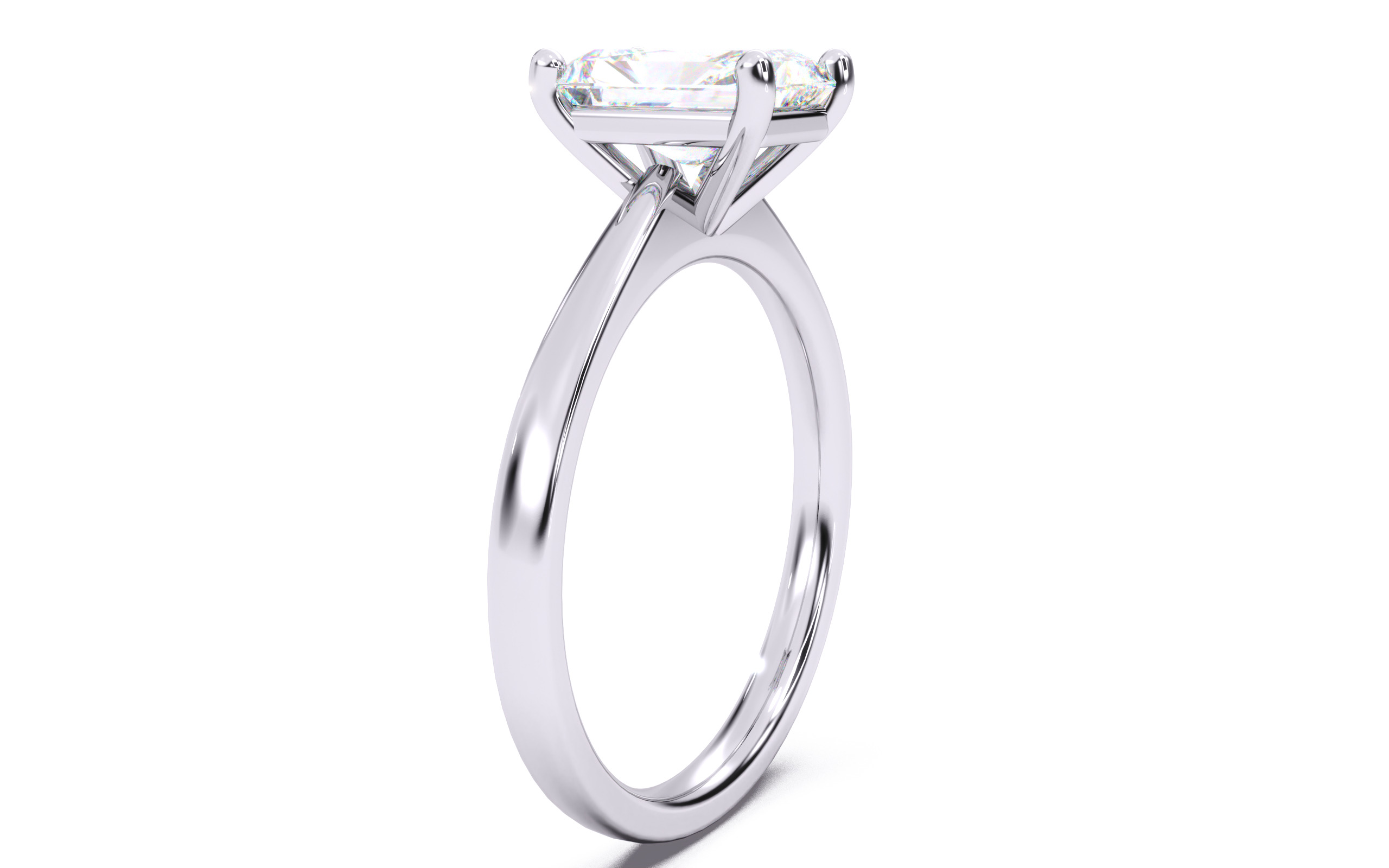 Radiant Diamond Solitaire Ring 3D print model 3D print model_15