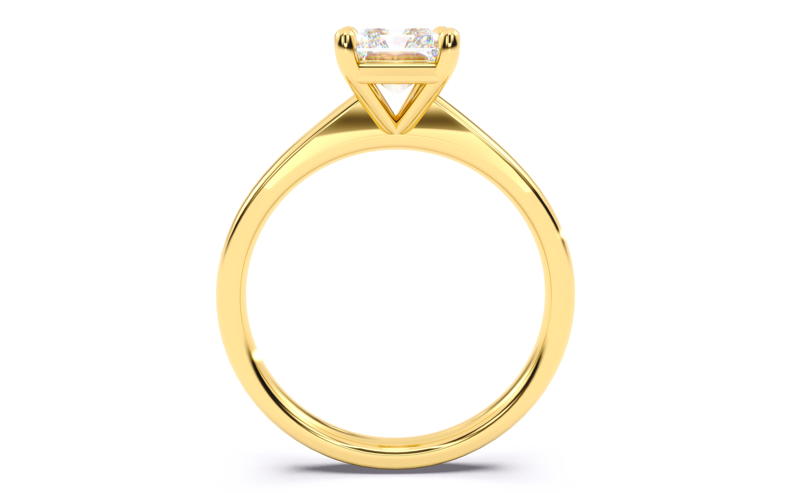 Radiant Diamond Solitaire Ring 3D print model 3D print model_22