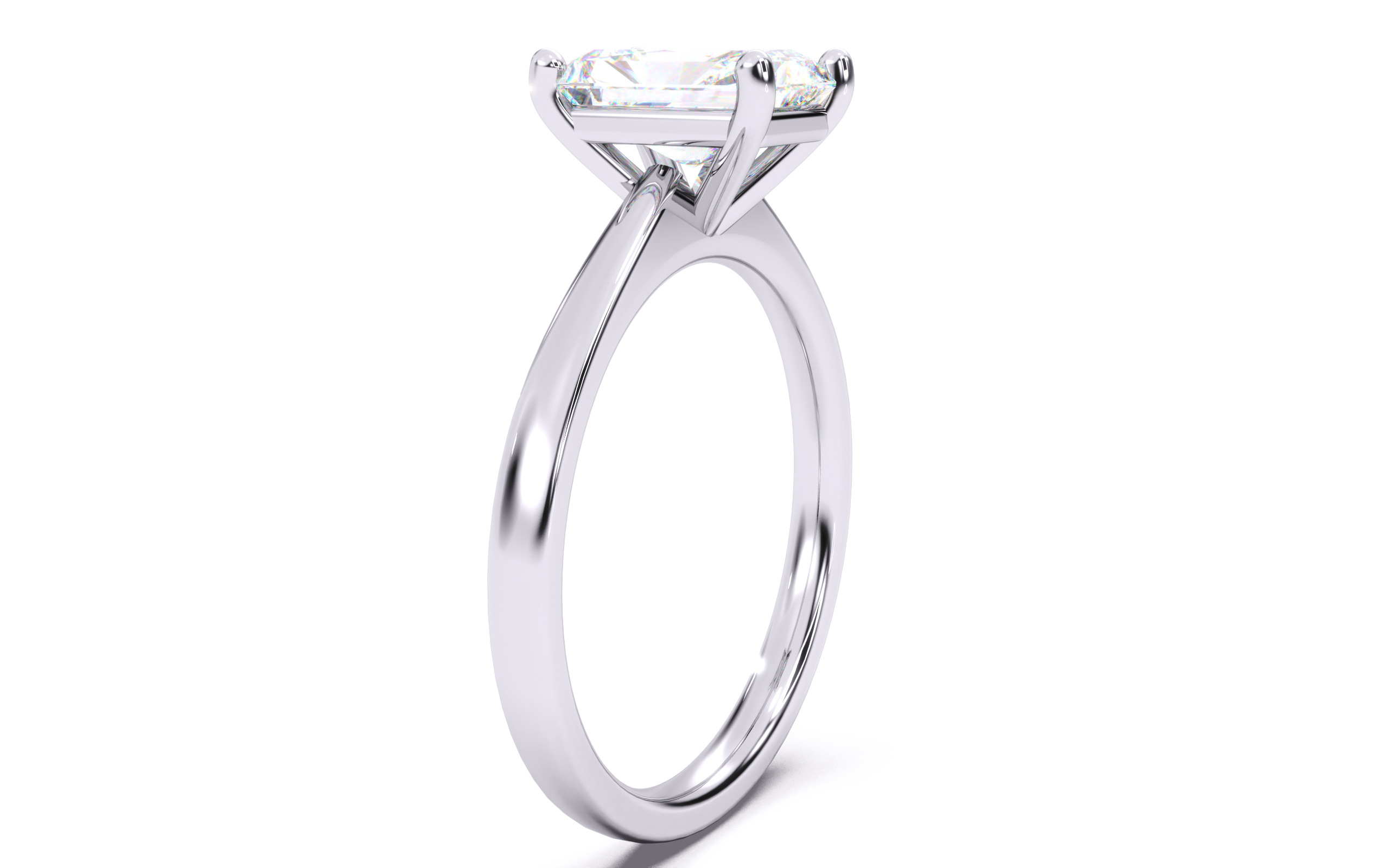 Radiant Diamond Solitaire Ring 3D print model 3D print model_14