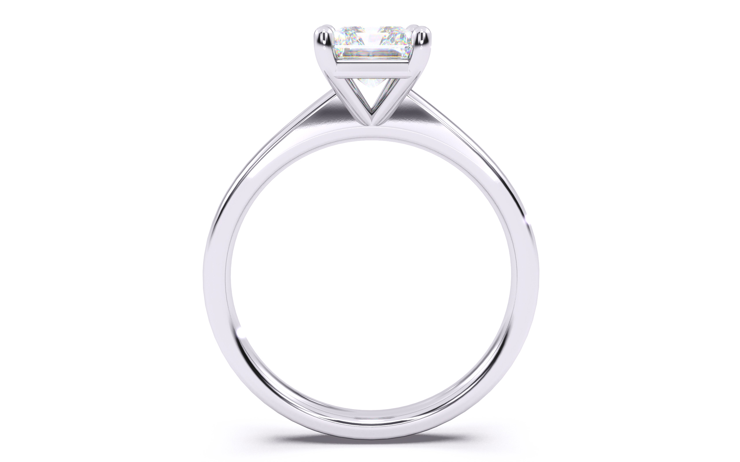Radiant Diamond Solitaire Ring 3D print model 3D print model_24