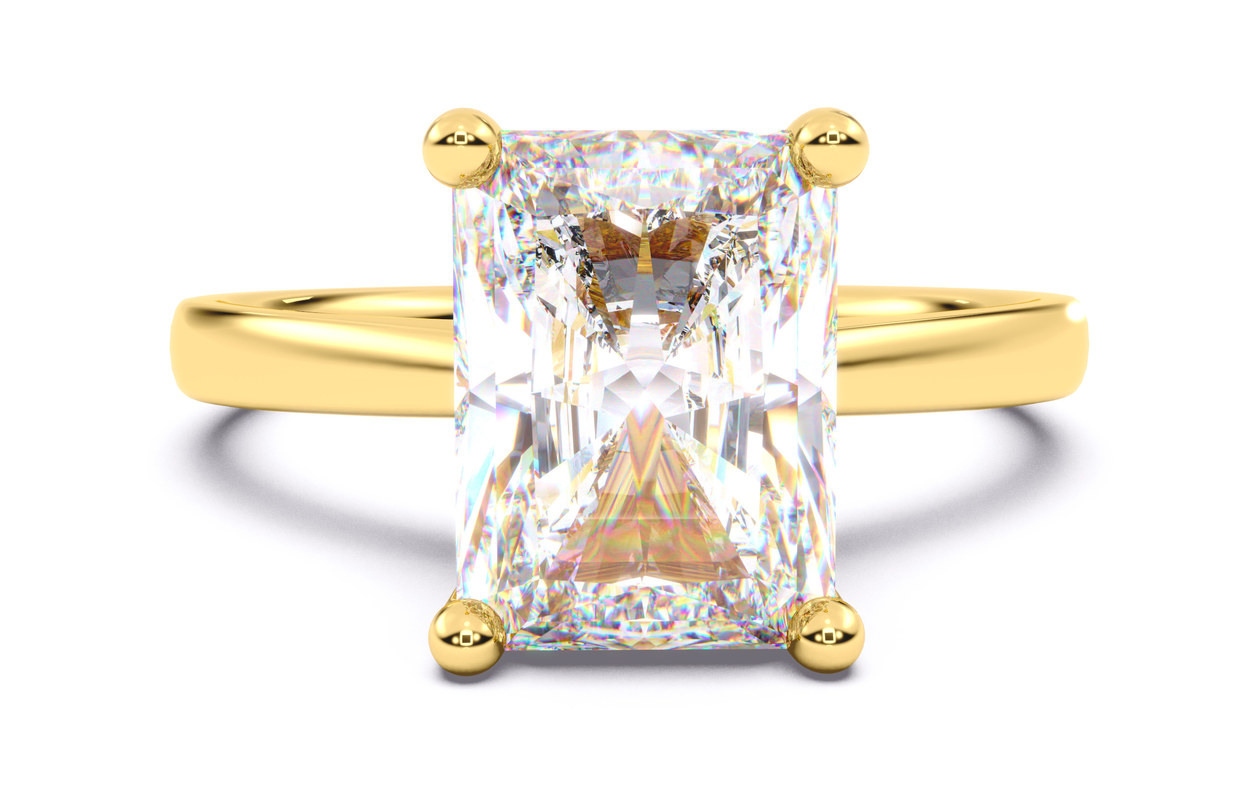 Radiant Diamond Solitaire Ring 3D print model 3D print model_20