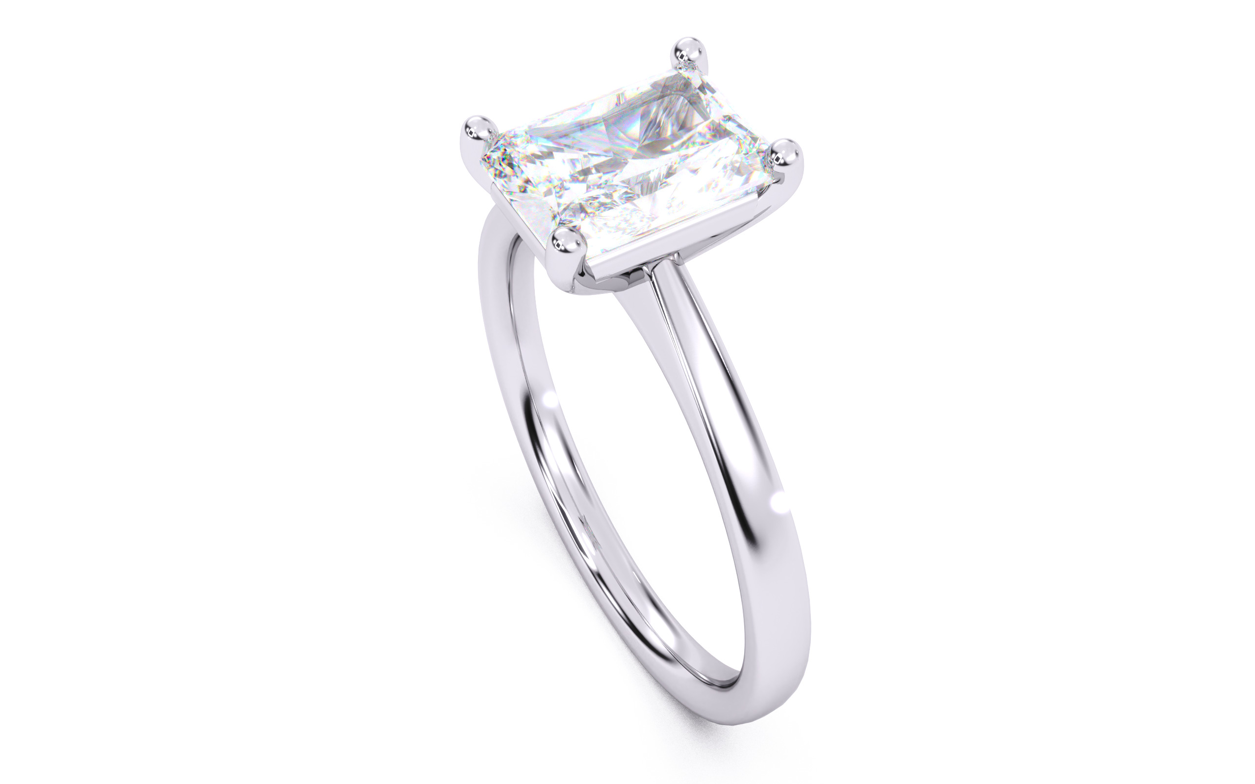 Radiant Diamond Solitaire Ring 3D print model 3D print model_8
