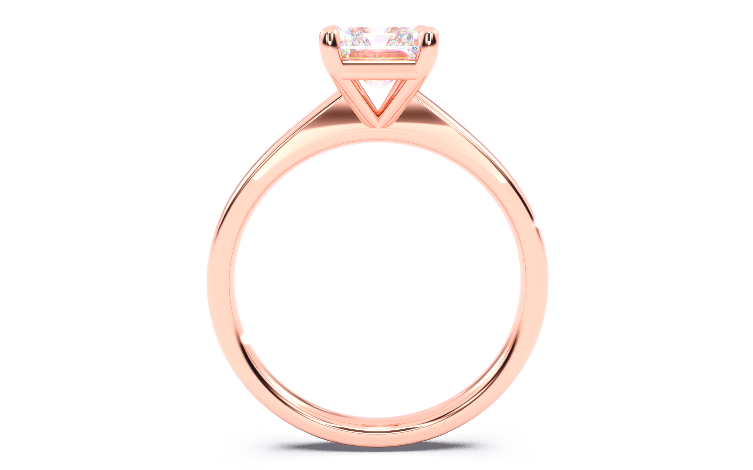 Radiant Diamond Solitaire Ring 3D print model 3D print model_4