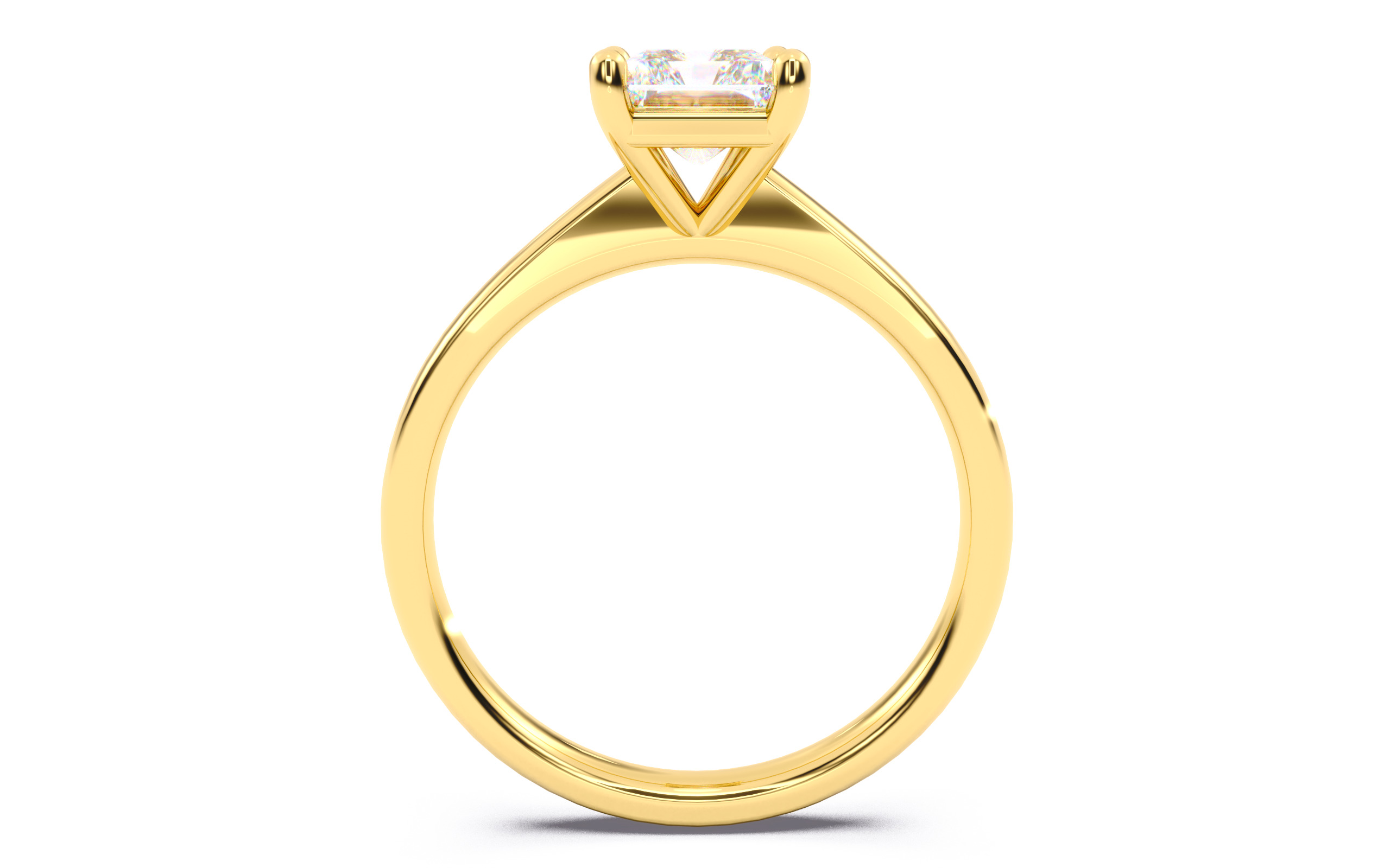 Radiant Diamond Solitaire Ring 3D print model 3D print model_23