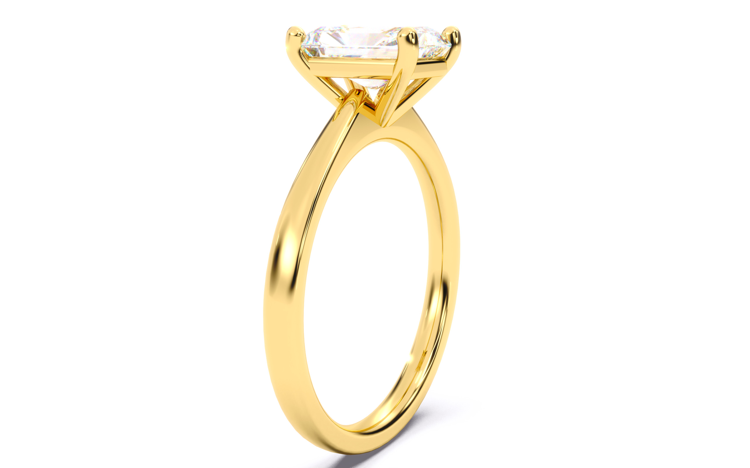 Radiant Diamond Solitaire Ring 3D print model 3D print model_11