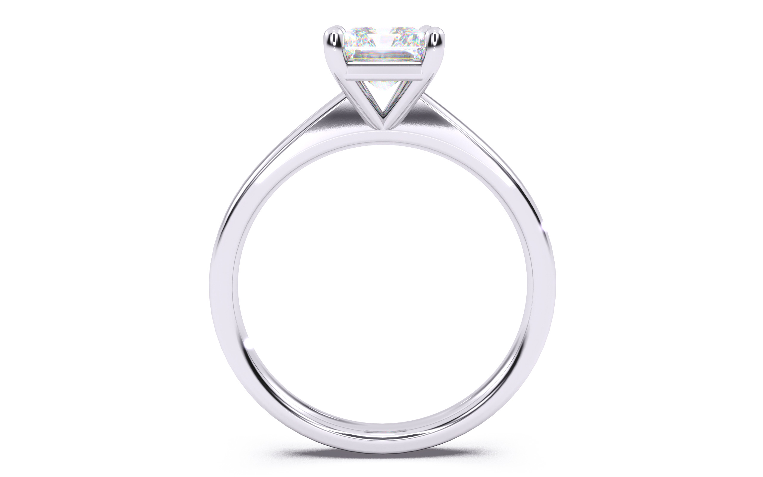 Radiant Diamond Solitaire Ring 3D print model 3D print model_2