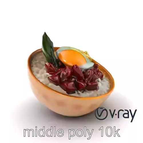 Teriyaki Beef Donburi Rice Bowl model pack Low-poly 3D model