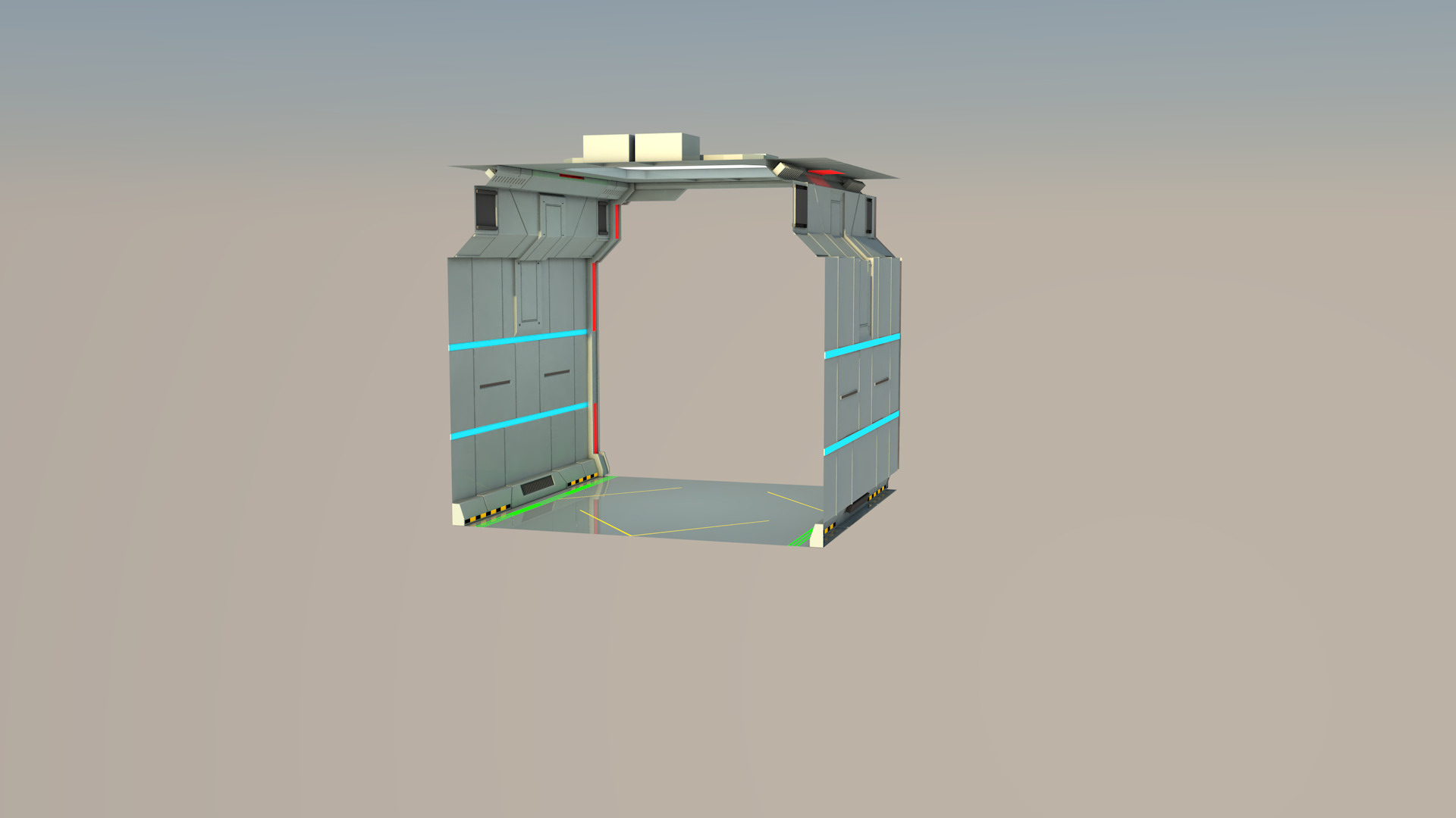 Sci Fi Coridor 3D model_6