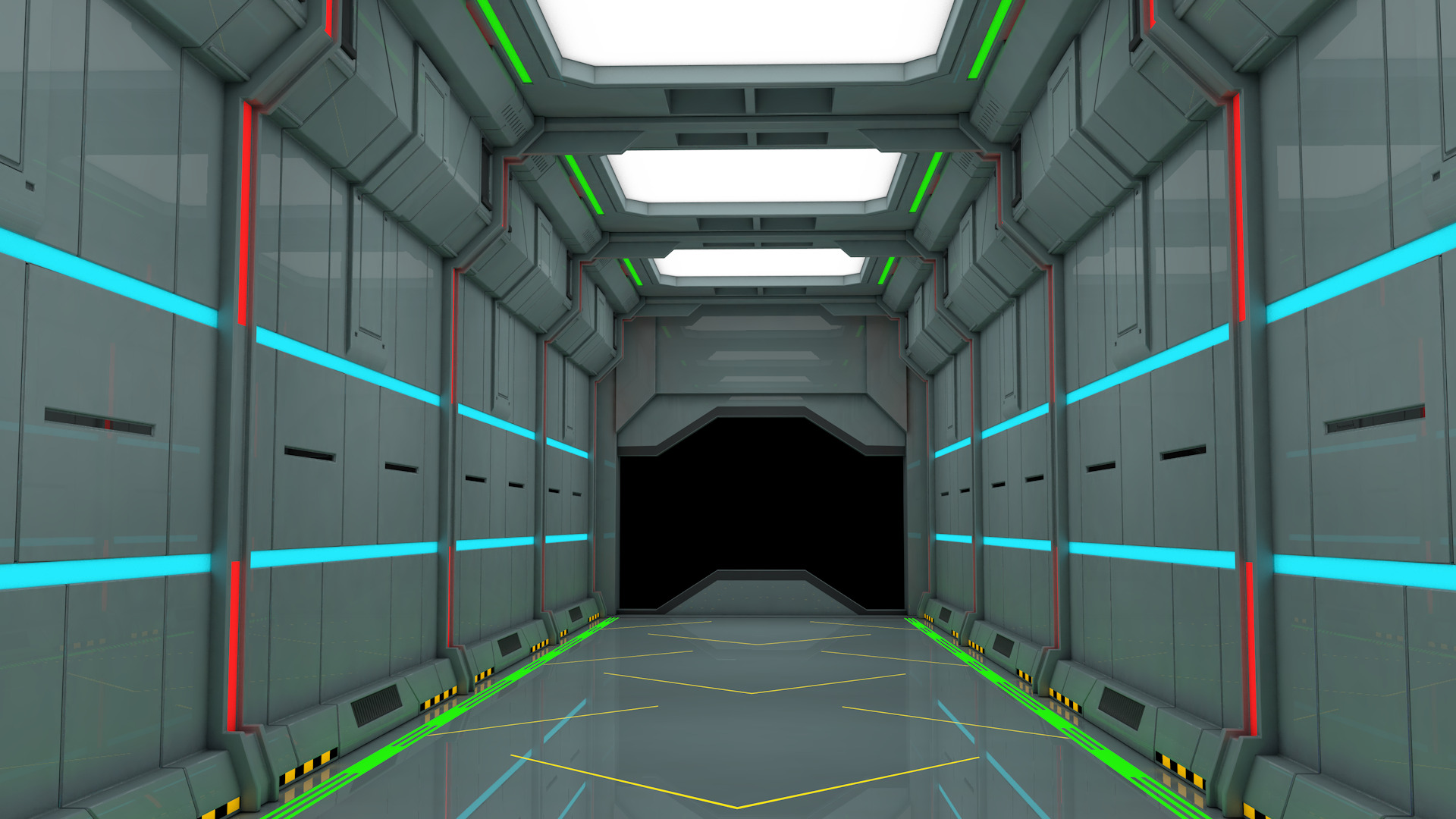 Sci Fi Coridor 3D model_5