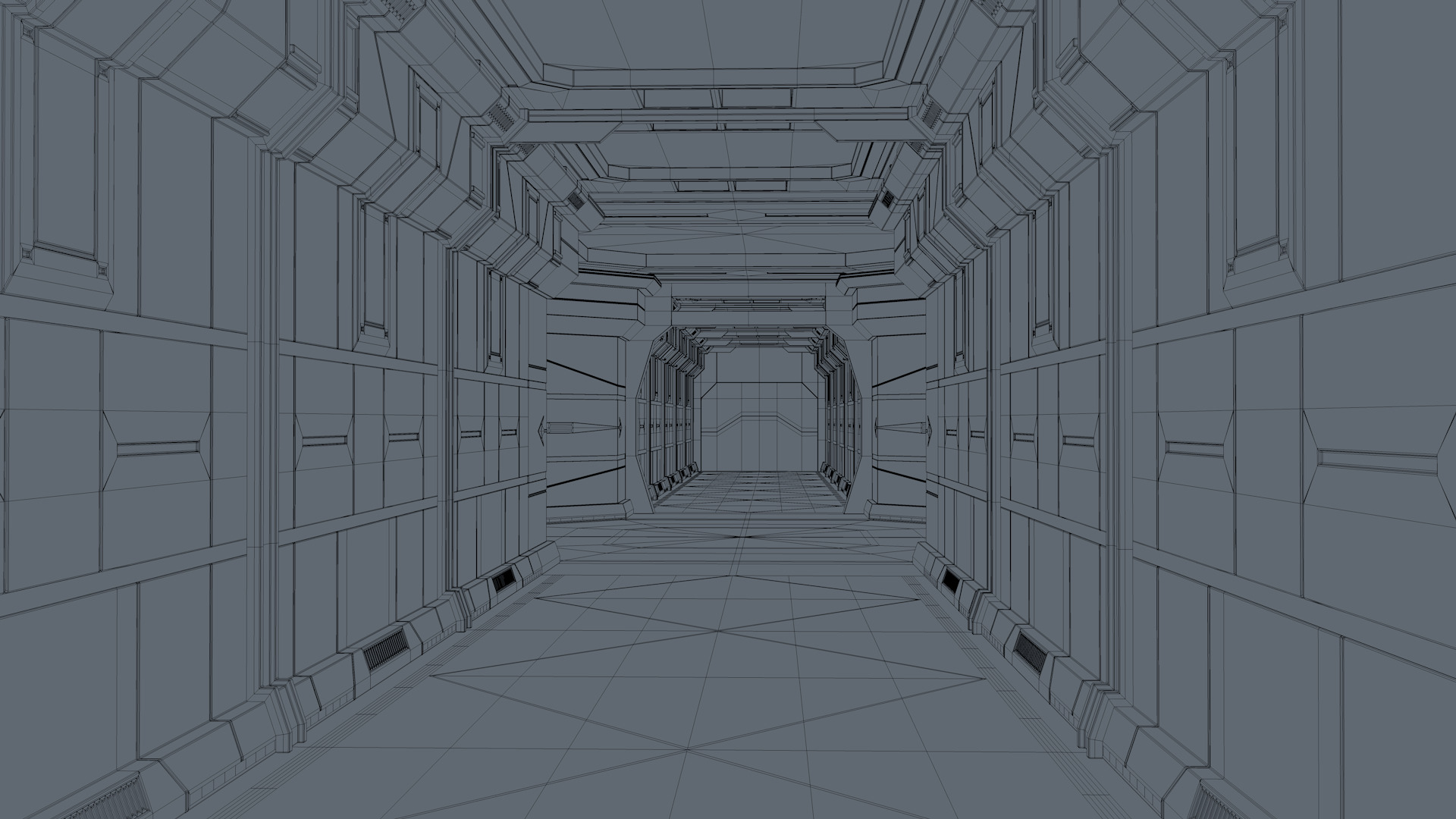 Sci Fi Coridor 3D model_14