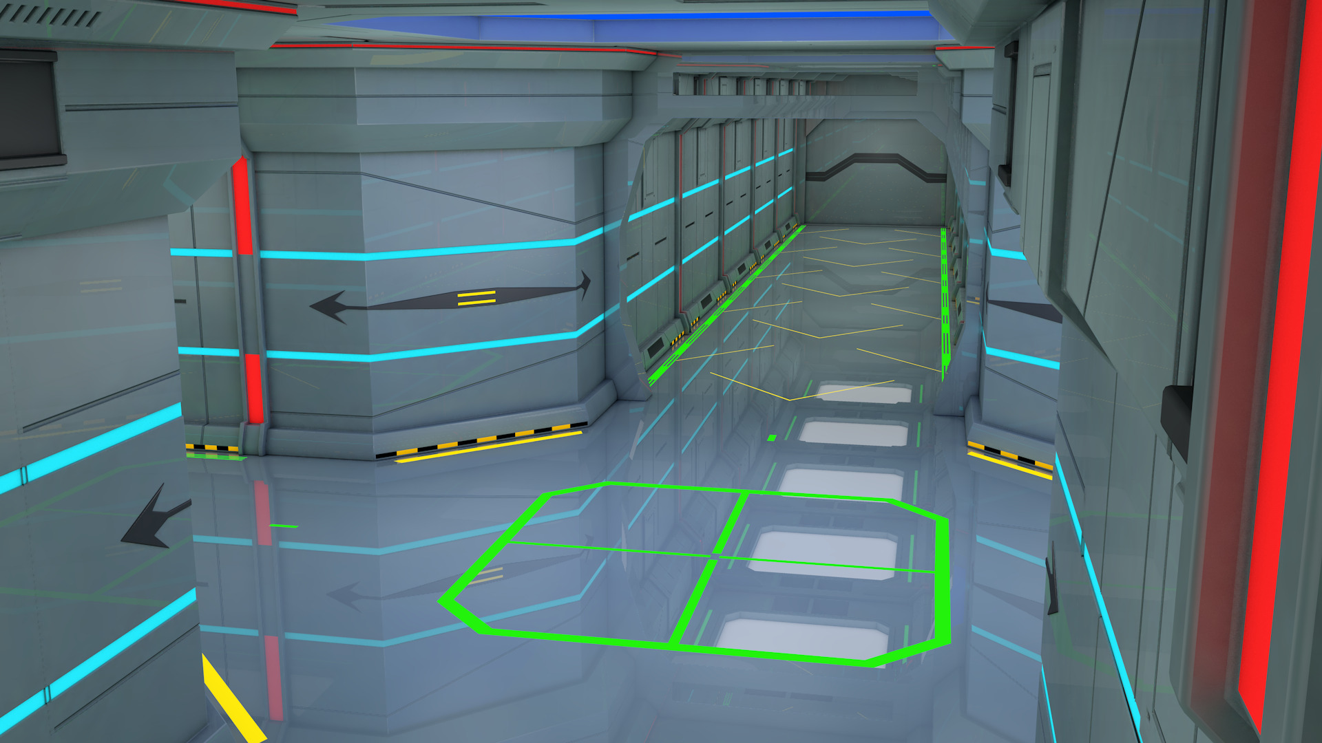 Sci Fi Coridor 3D model_4