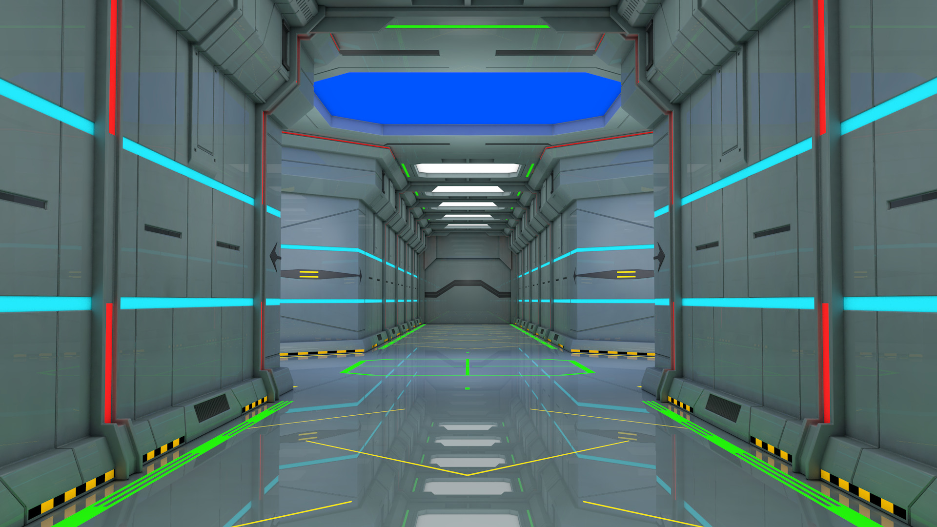 Sci Fi Coridor 3D model_1