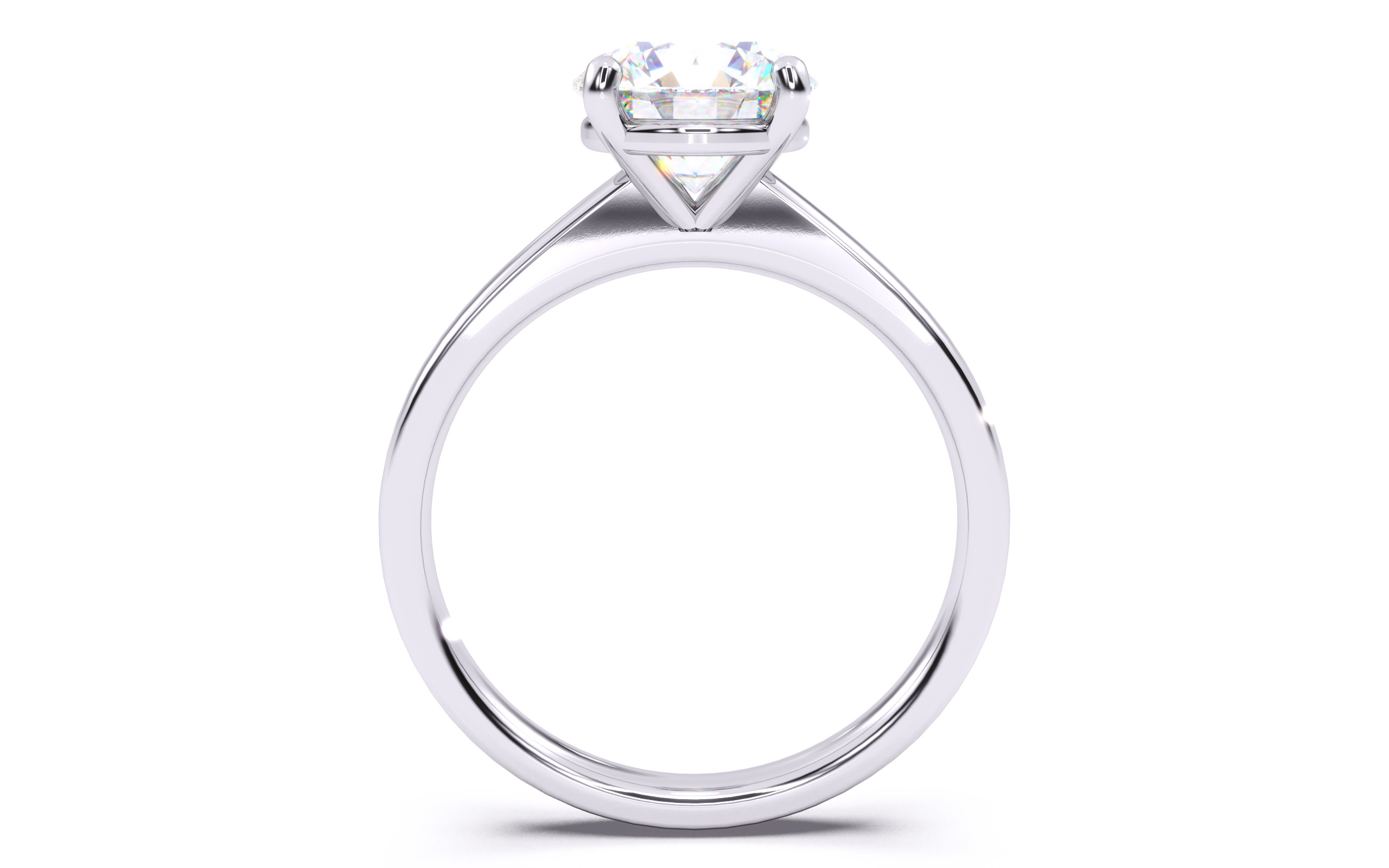 Round Diamond Solitaire Ring 3D print model 3D print model_24