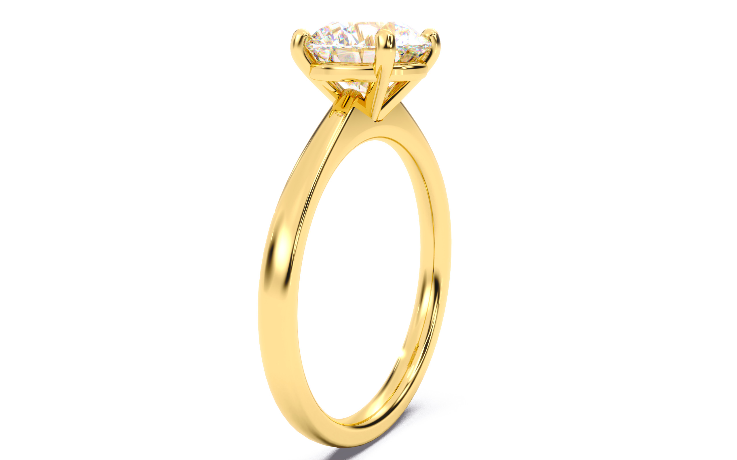 Round Diamond Solitaire Ring 3D print model 3D print model_13