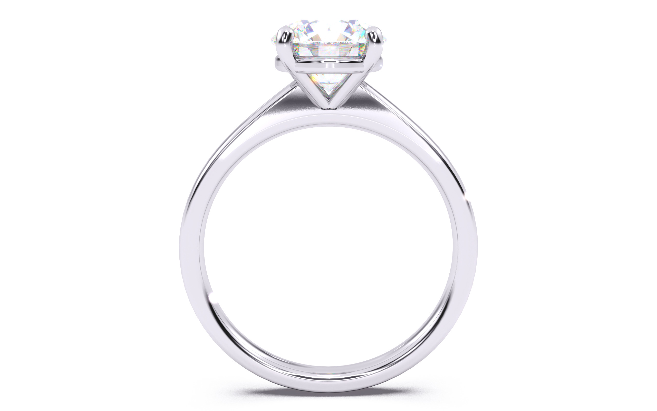 Round Diamond Solitaire Ring 3D print model 3D print model_2
