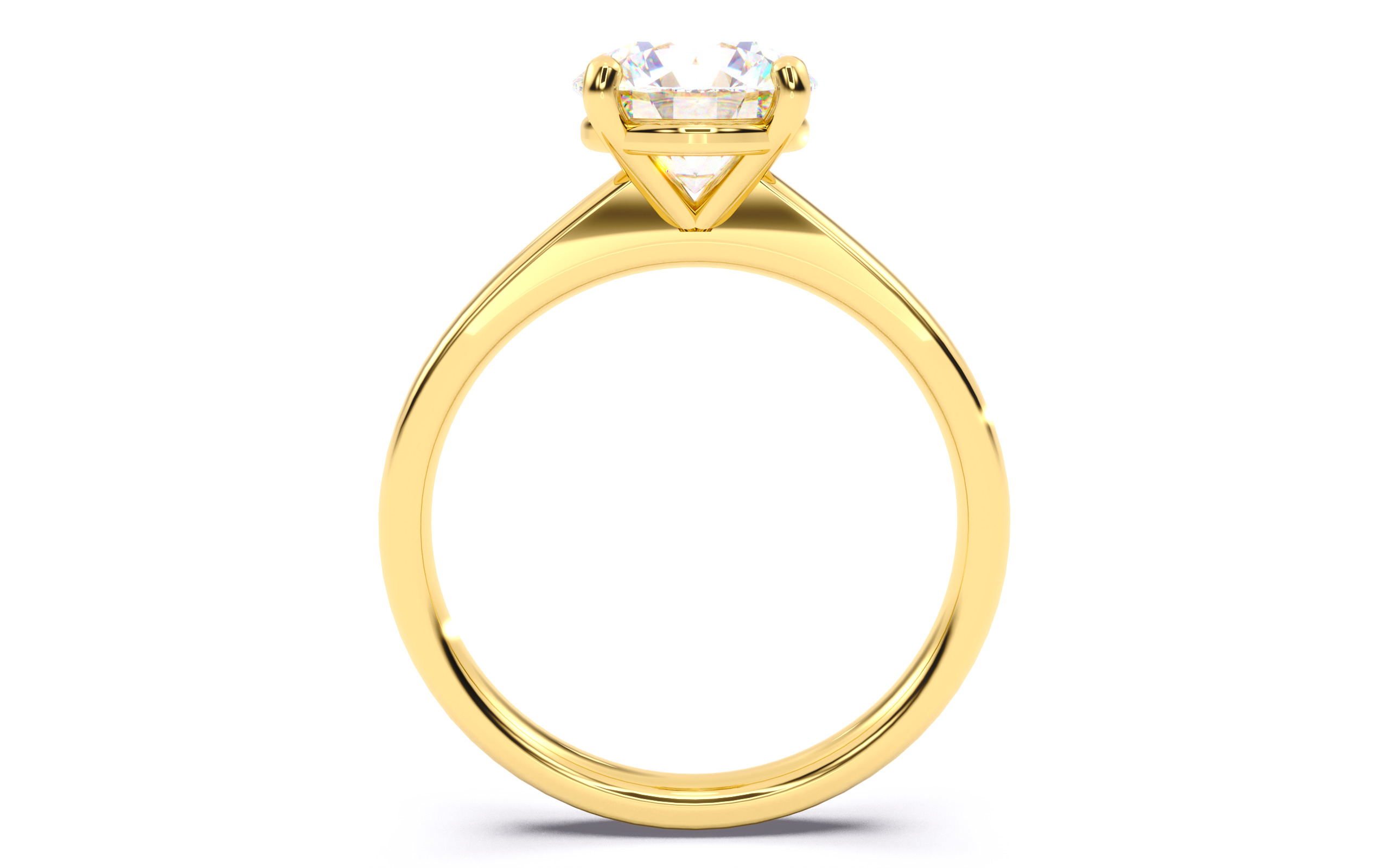 Round Diamond Solitaire Ring 3D print model 3D print model_22