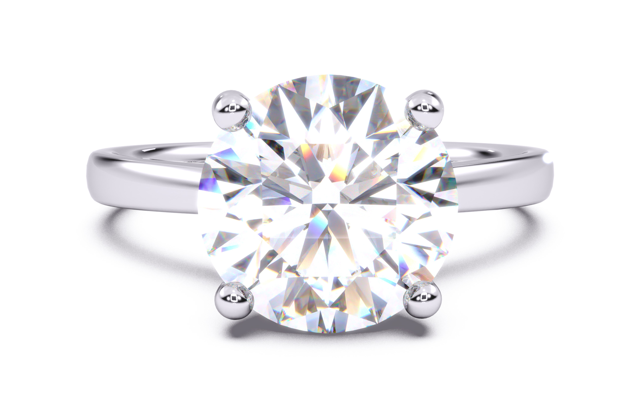 Round Diamond Solitaire Ring 3D print model 3D print model_19