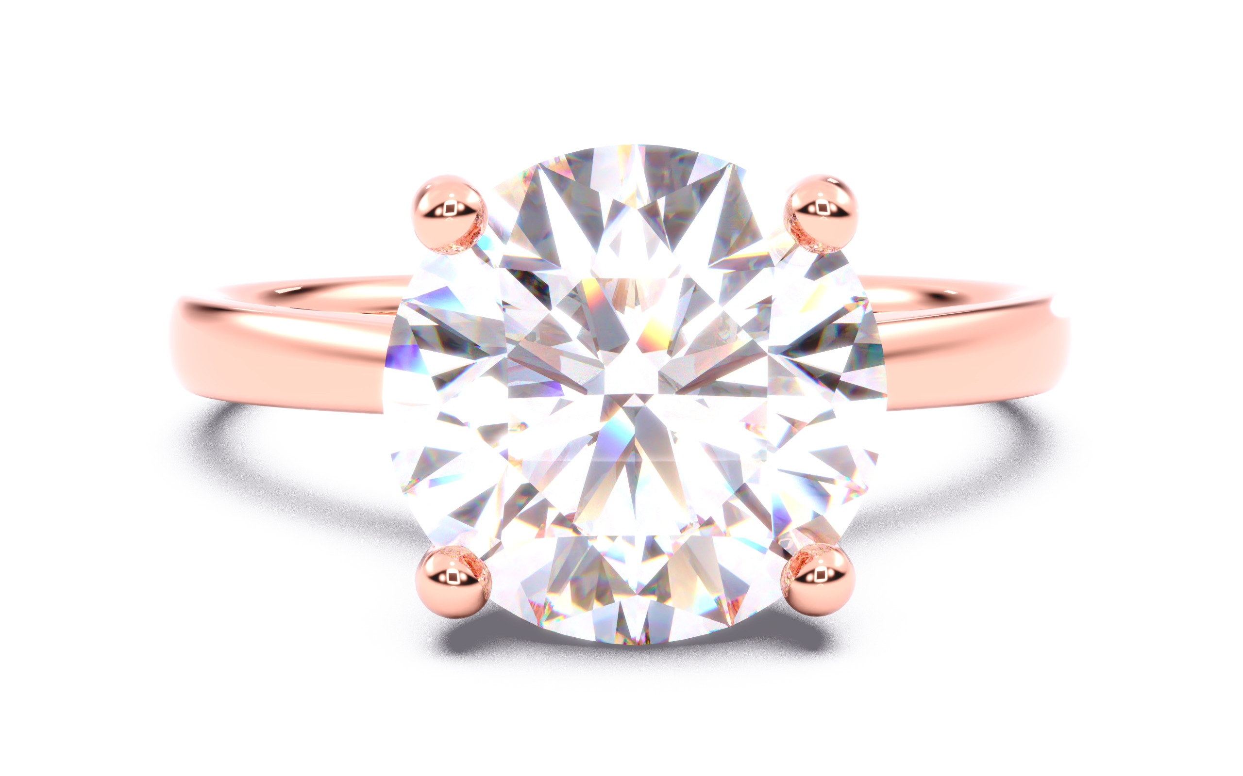 Round Diamond Solitaire Ring 3D print model 3D print model_12