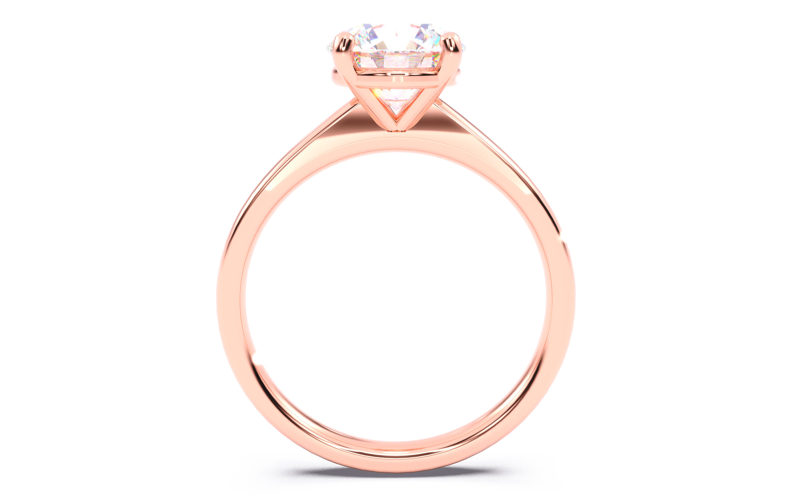 Round Diamond Solitaire Ring 3D print model 3D print model_4