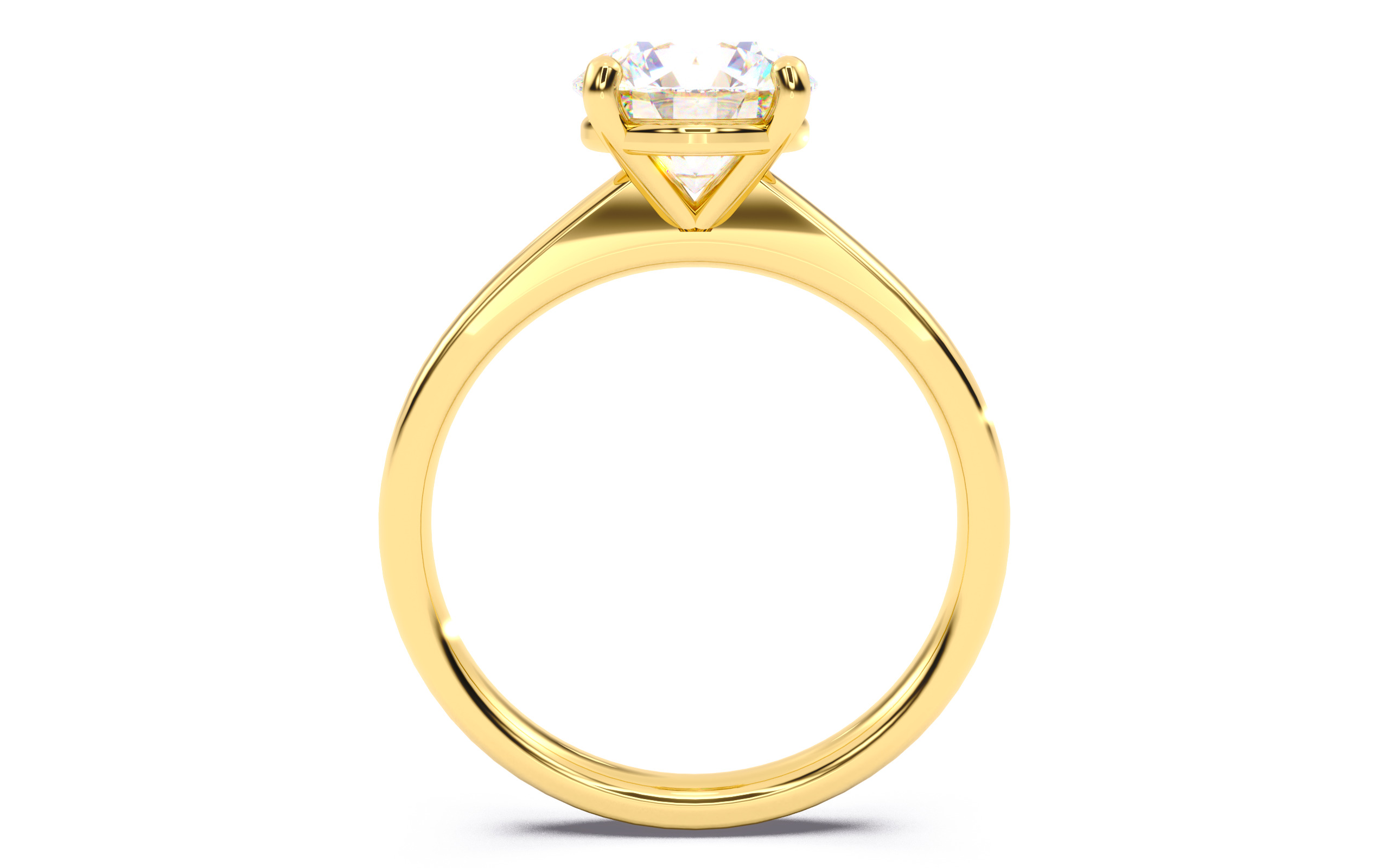 Round Diamond Solitaire Ring 3D print model 3D print model_23