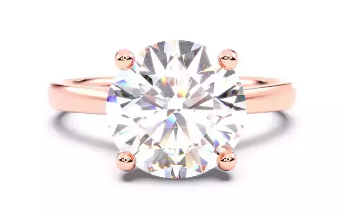 Round Diamond Solitaire Ring 3D print model