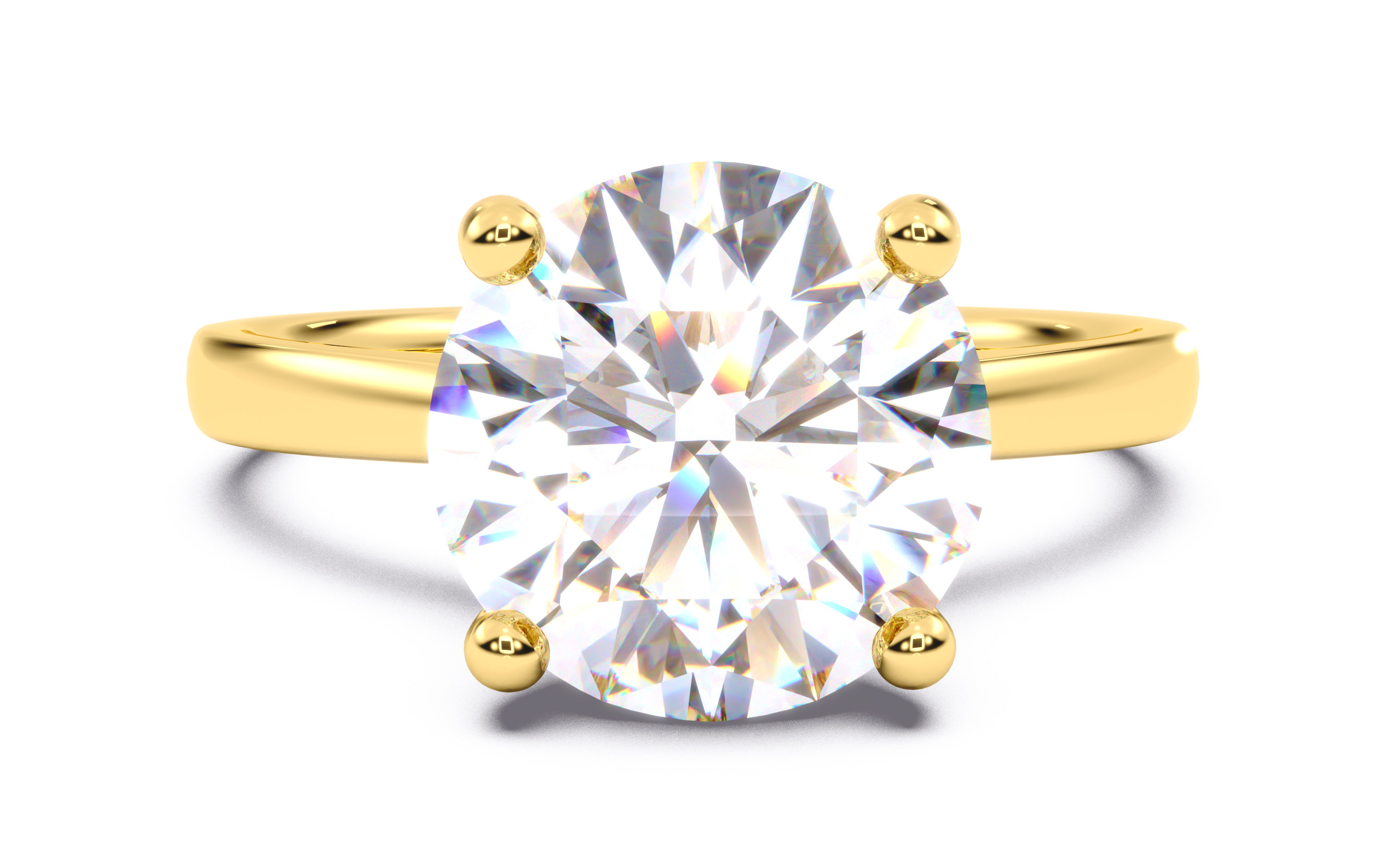 Round Diamond Solitaire Ring 3D print model 3D print model_21