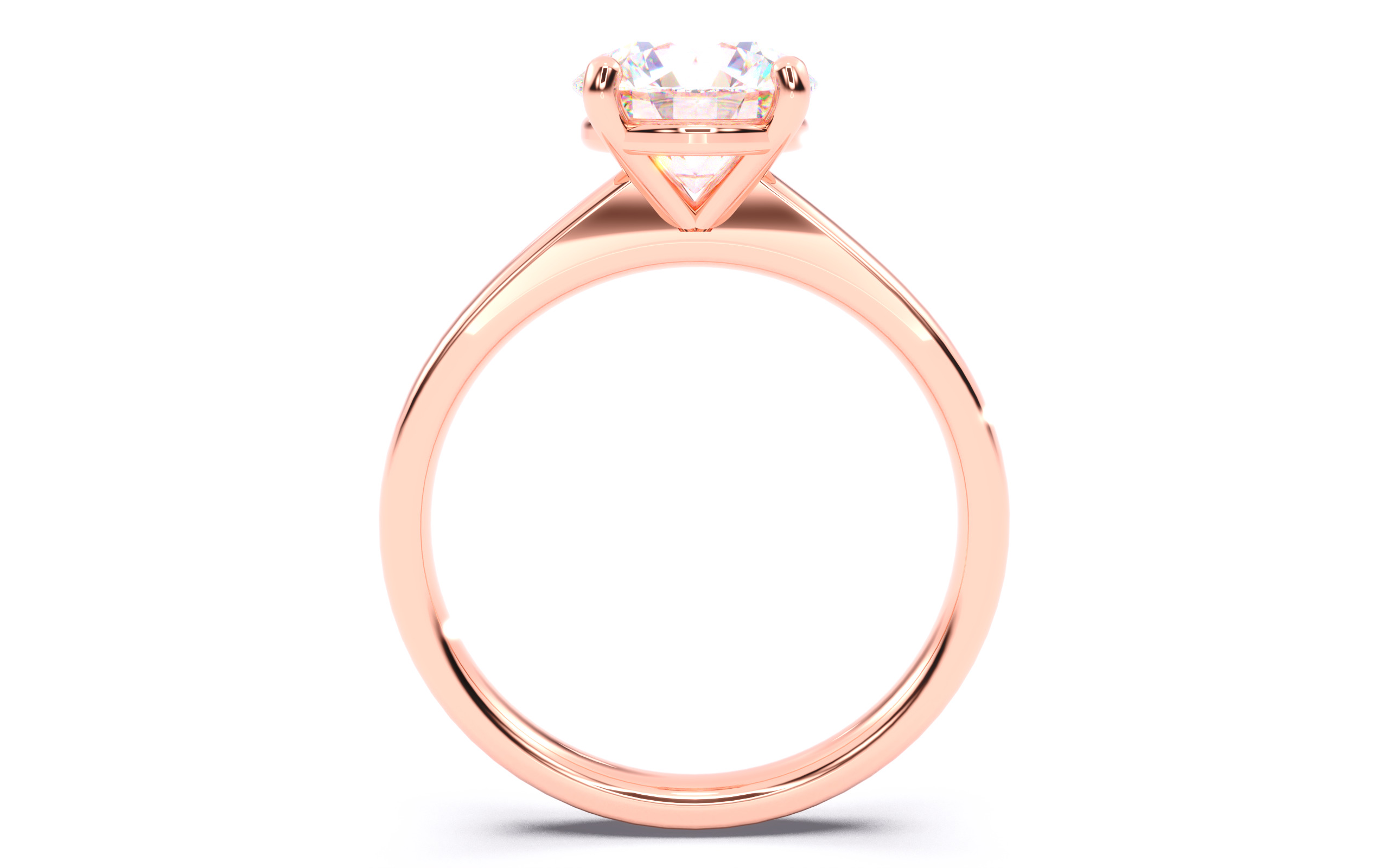 Round Diamond Solitaire Ring 3D print model 3D print model_3