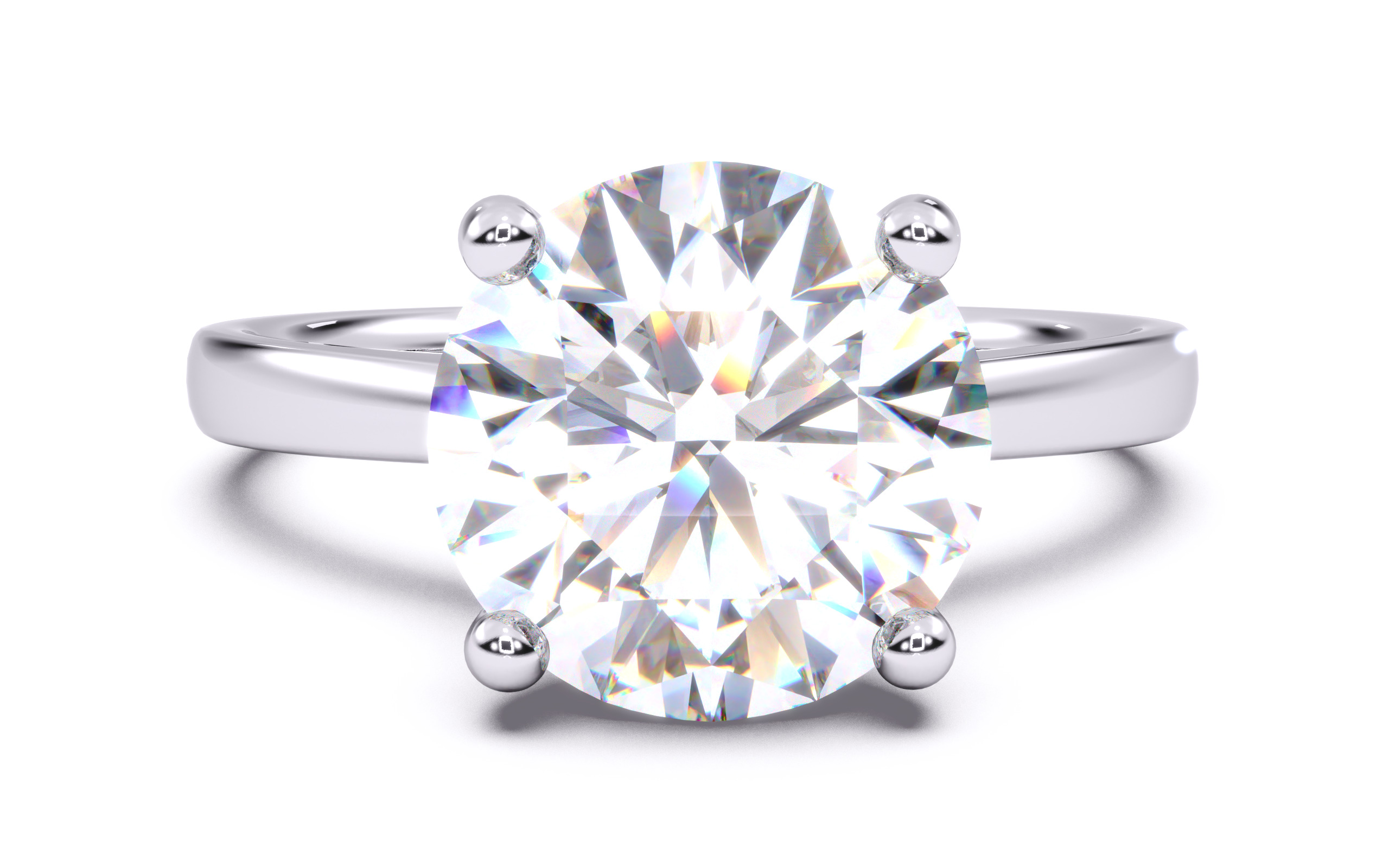 Round Diamond Solitaire Ring 3D print model 3D print model_18