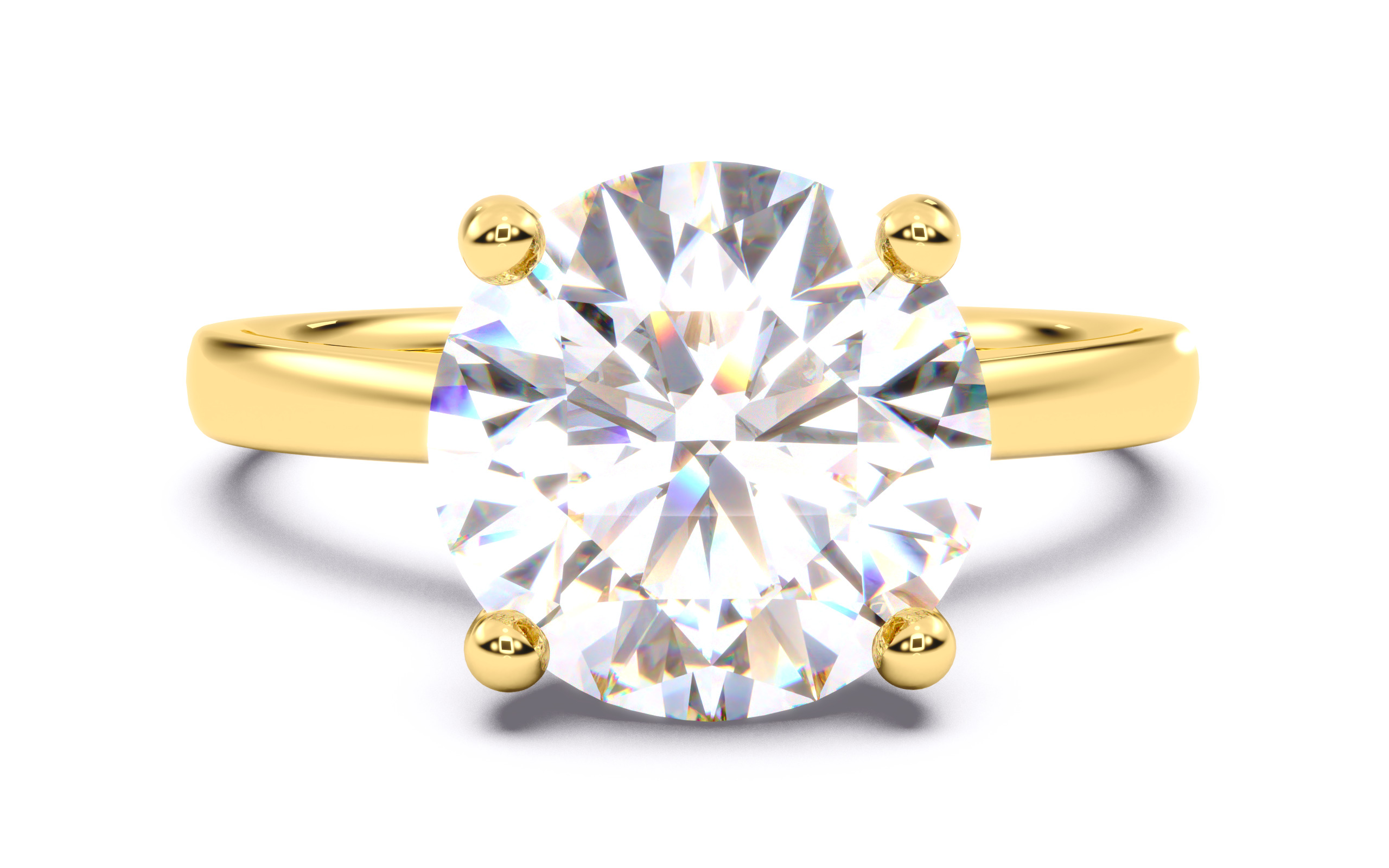 Round Diamond Solitaire Ring 3D print model 3D print model_20