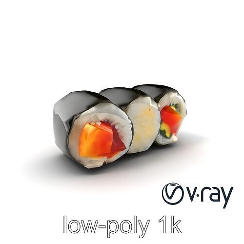 Onigiri Rice Ball Variety model pack Low-poly 3D model 5