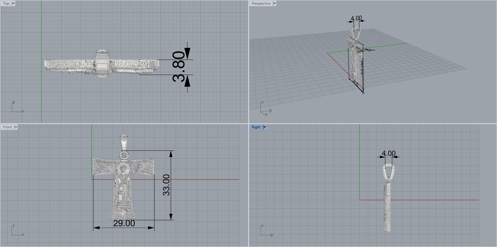 Cross Pendant 59287 3D print model_12
