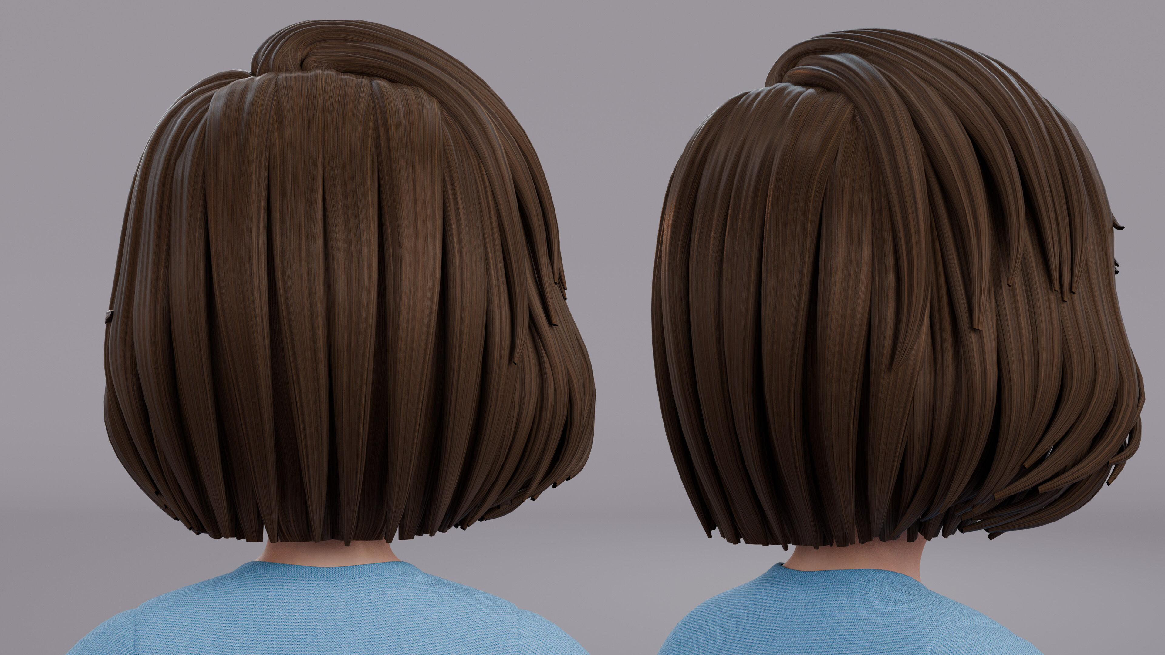 Cartoon Woman Rig Low-poly 3D model_7