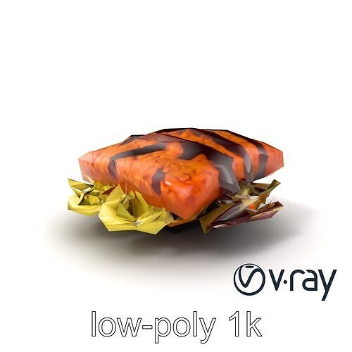 Classic Tonkatsu Plate model pack Low-poly 3D model 5