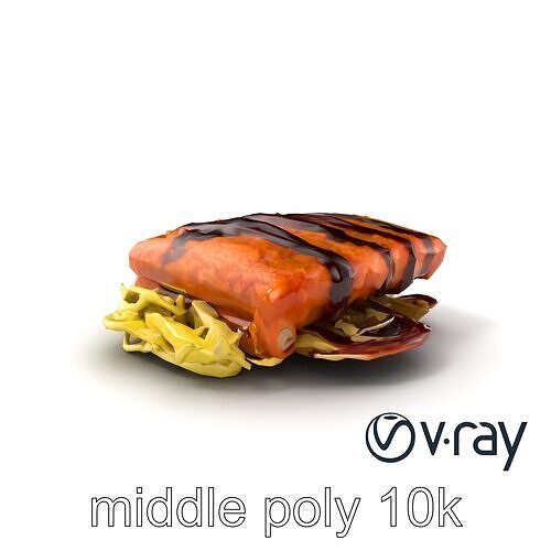 Classic Tonkatsu Plate model pack Low-poly 3D model
