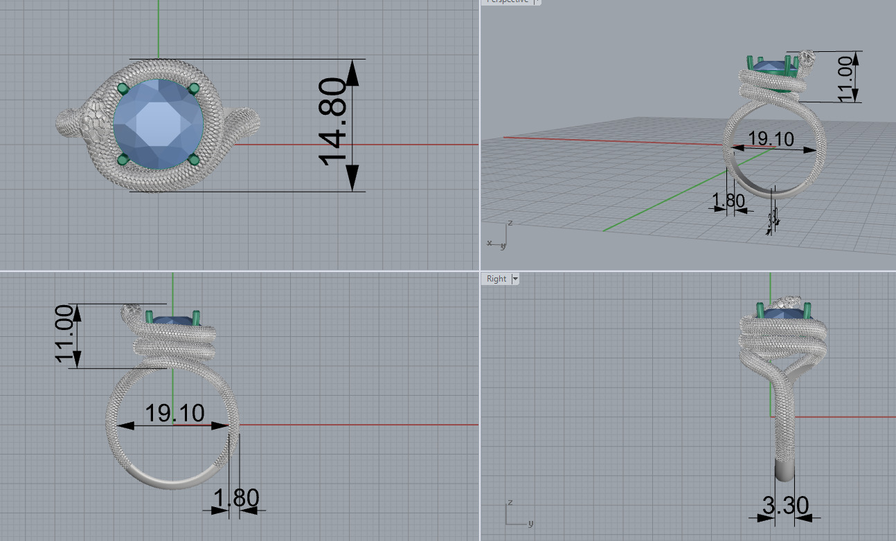 Snake Ring 34241 3D print model_12