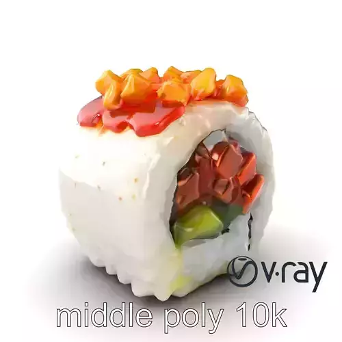 Spicy Tuna Roll Sushi model pack Low-poly 3D model