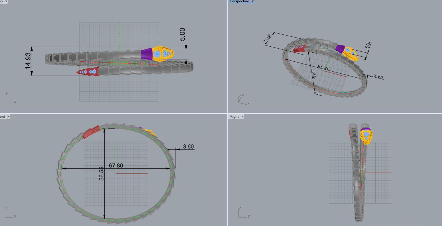 Bracelet Snake 91316 3D print model_3