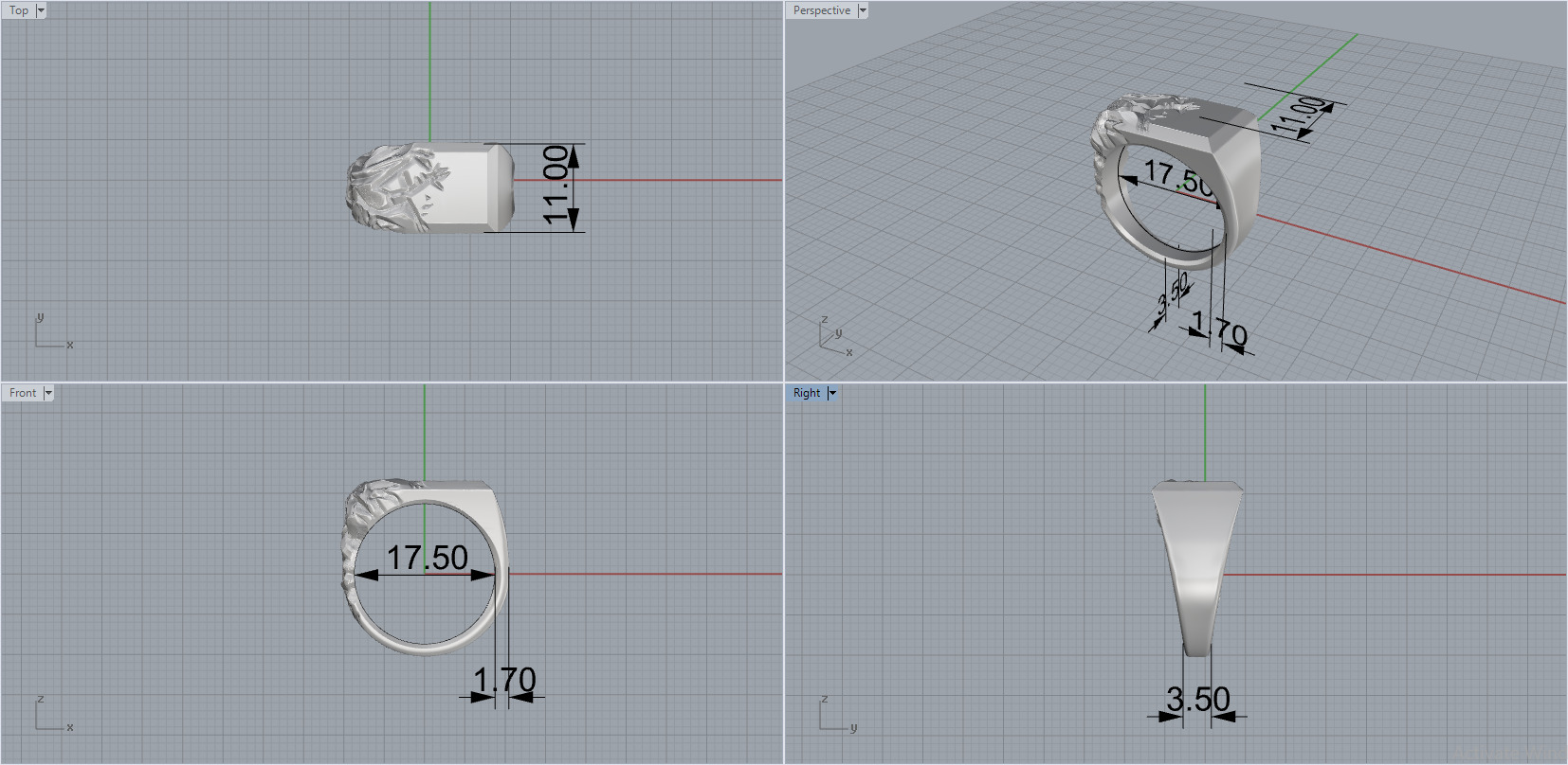 Ring 59705 3D print model_10