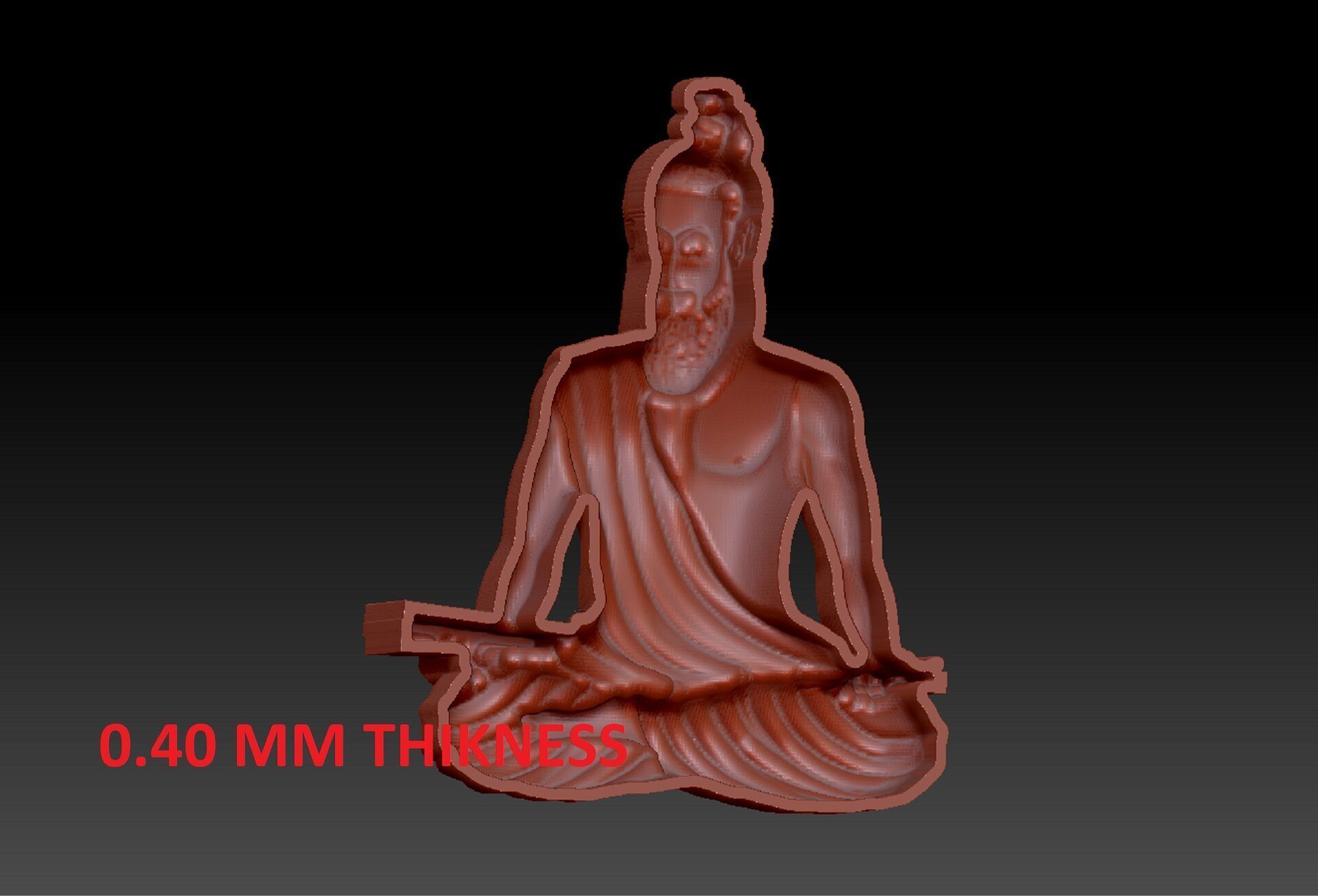 Thiruvalluvar GOLD PENDENT 3D print model_3