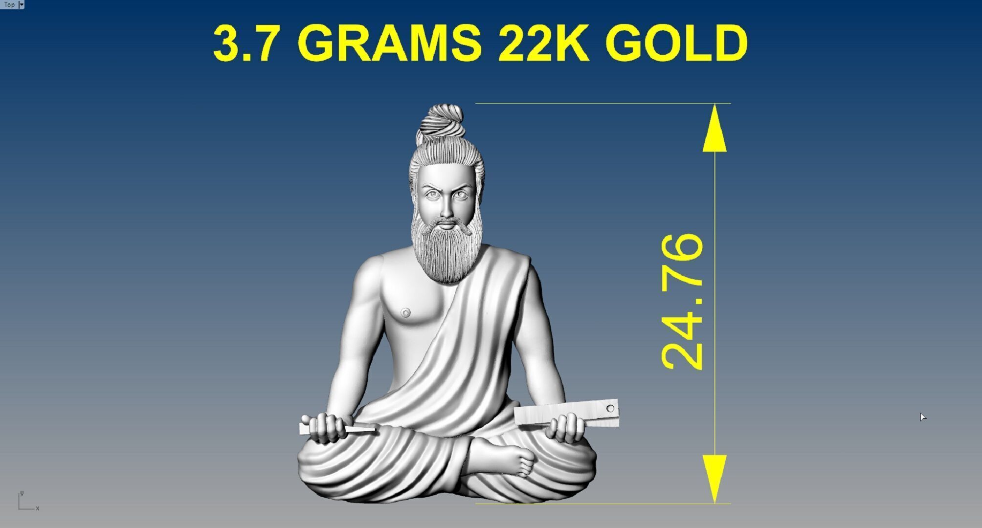 Thiruvalluvar GOLD PENDENT 3D print model_6