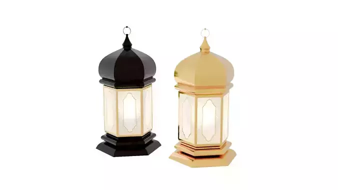 Elegant Ramadan Eid Lantern Set Black and Gold
