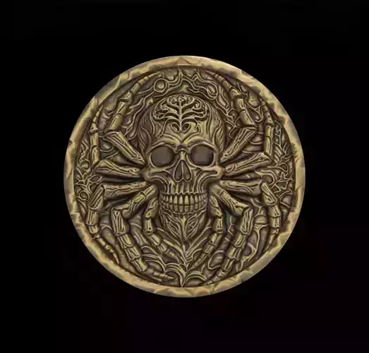 spider skull round frame cnc model  3D print model