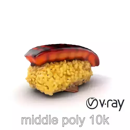 Grilled Eel Rice Bowl model pack Low-poly 3D model
