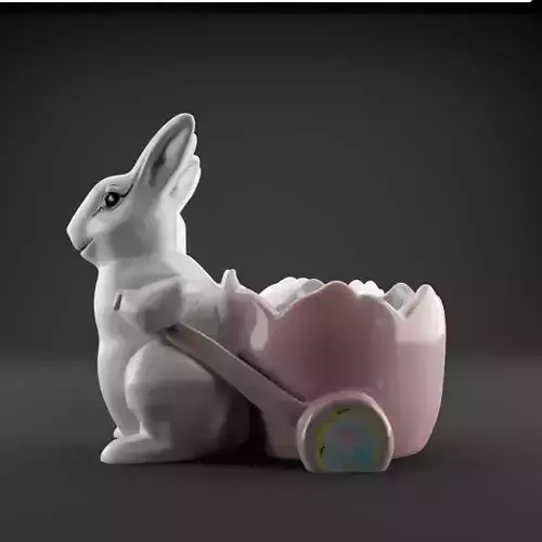 Easter Bunny Planter candy container for Cute Home Decor 3D print model