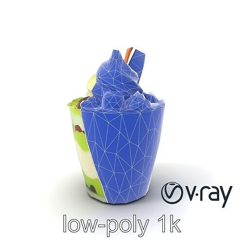 Matcha Dessert Parfait Model Pack Low-poly 3D model 7
