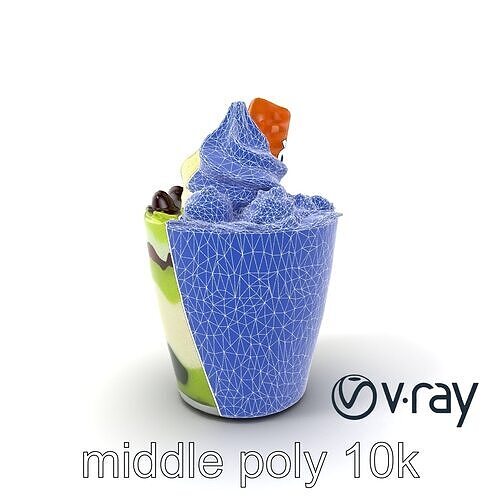 Matcha Dessert Parfait Model Pack Low-poly 3D model 6