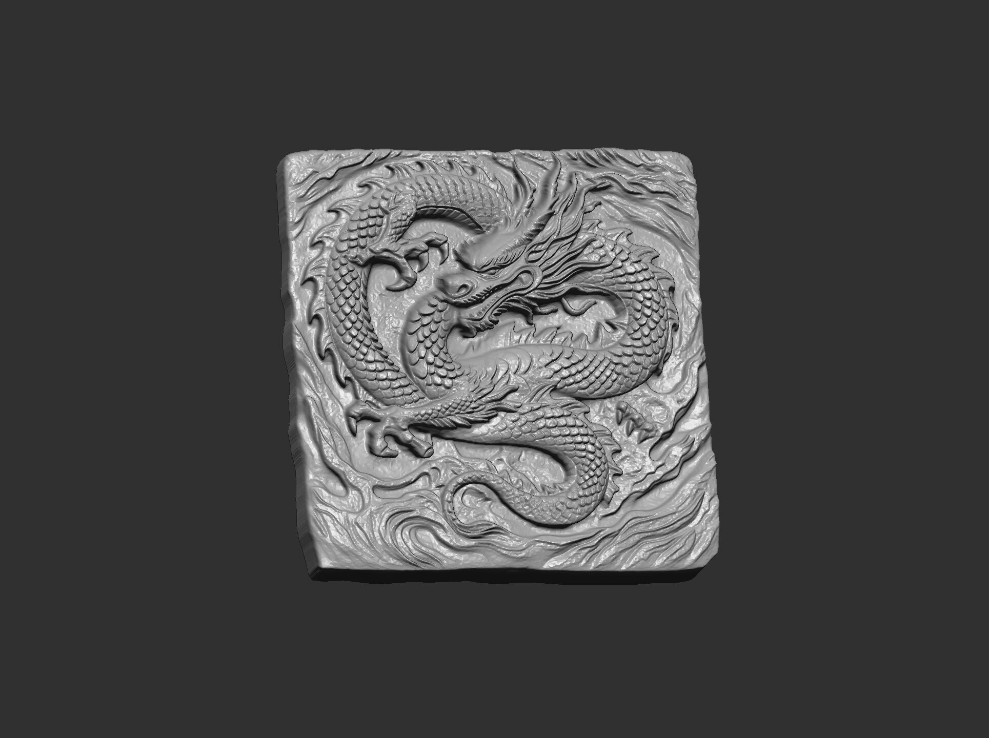 Dragon Bas-Relief Artwork STL files for 3dpritning 3D print model_17